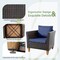 Costway 3PCS Patio Wicker Rattan Sofa Set Furniture Outdoor Acacia Wood Conversation
